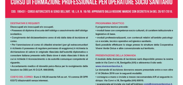 AVVIATO IL CORSO O.S.S.  -Edizione 2016/2017